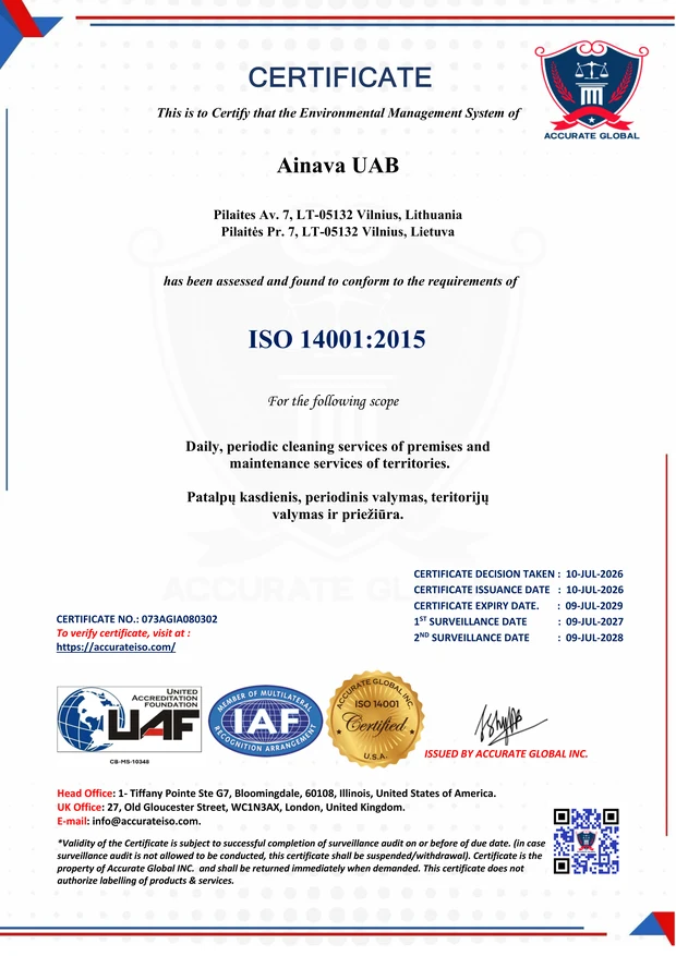 ISO 14001 sertifikatas