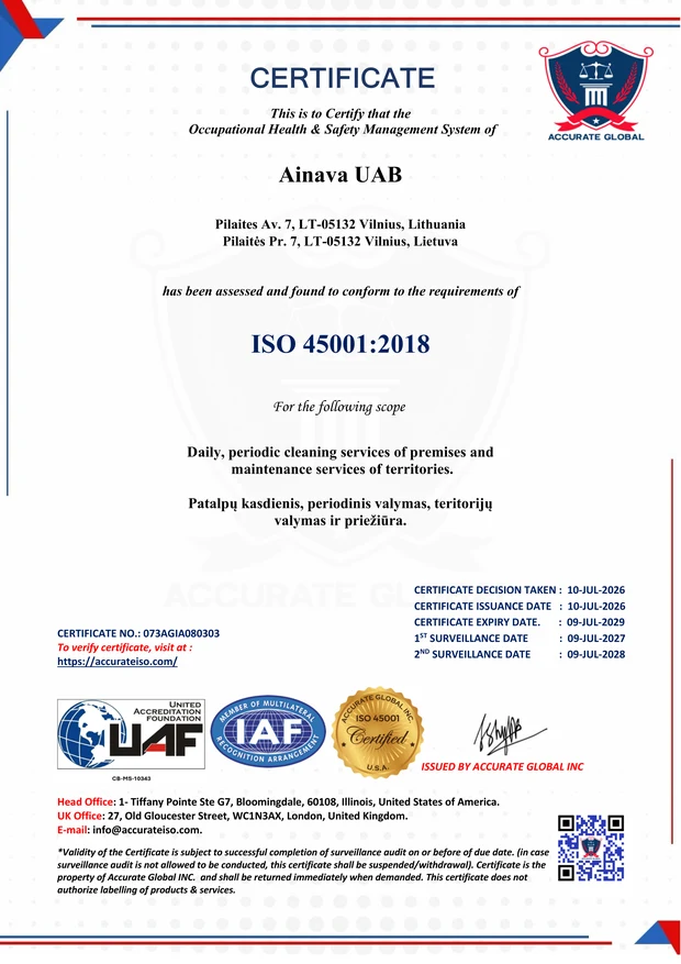 ISO 45001 sertifikatas